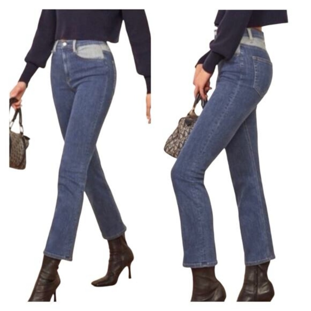 Reformation Two Tone Jodi  straight leg Jeans